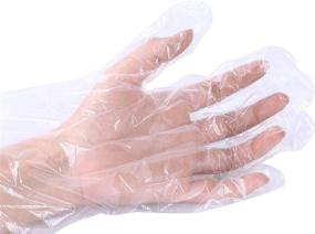 img 4 attached to 🧤 Shapenty 100PCS Clear Plastic Disposable Gloves, Large Size for Cooking, Cleaning and Food Handling in Kitchen