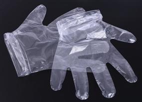 img 1 attached to 🧤 Shapenty 100PCS Clear Plastic Disposable Gloves, Large Size for Cooking, Cleaning and Food Handling in Kitchen