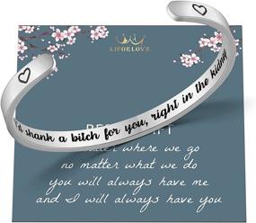 img 4 attached to 🌟 Liforlove Personalized Mantra Cuff Bangle - Inspirational Jewelry with Hidden Message, Ideal Gift for Women - Funny Friendship Bracelets for Best Friends, Sisters