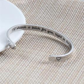 img 3 attached to 🌟 Liforlove Personalized Mantra Cuff Bangle - Inspirational Jewelry with Hidden Message, Ideal Gift for Women - Funny Friendship Bracelets for Best Friends, Sisters
