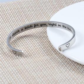 img 2 attached to 🌟 Liforlove Personalized Mantra Cuff Bangle - Inspirational Jewelry with Hidden Message, Ideal Gift for Women - Funny Friendship Bracelets for Best Friends, Sisters