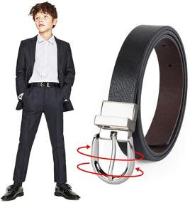 img 4 attached to 👔 JASGOOD Reversible Leather Boys' Uniform Accessories with Rotational Design