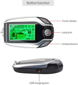 img 2 attached to 🚗 EASYGUARD EC204 2 Way Car Alarm System with PKE Passive Keyless Entry, LCD Pager Display & Remote Trunk Release, Shock Warning - Rechargeable, DC12V