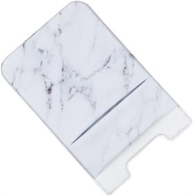 img 1 attached to 📱 uCOLOR Stretchy Lycra Phone Card Holder: Sleek Black White Marble Design for iPhone and Samsung Galaxy"