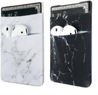 📱 ucolor stretchy lycra phone card holder: sleek black white marble design for iphone and samsung galaxy" logo