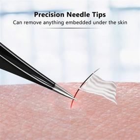 img 3 attached to 🔪 Premium Stainless Steel Tweezers for Precision Blackhead, Splinter, Shave & Hair Removal in Men's Grooming