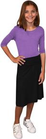 img 3 attached to 👗 Comfortable and Stylish Kosher Casual Adjustable Foldover Waistband Girls' Skirts & Skorts Collection