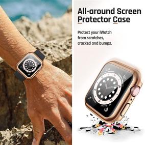 img 1 attached to Водонепроницаемый чехол Goton совместим с часами Apple Watch SE Series 6 5 4 40 мм с защитным стеклом для экрана.