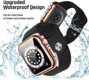 img 3 attached to Водонепроницаемый чехол Goton совместим с часами Apple Watch SE Series 6 5 4 40 мм с защитным стеклом для экрана.