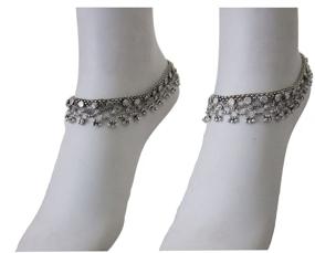img 3 attached to 🌸 Handmade Vintage Boho Anklets: Stylish Ethnic Gypsy Hippie Tribal Bracelet Pair for Women
