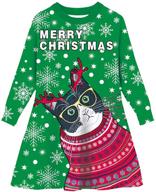 funnycokid christmas sweaters for toddler girls - reindeer print girls' clothing dresses logo