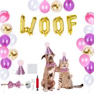 🐶 lattook dog birthday party decoration supplies: woof balloons and 25 biodegradable latex balloons - ideal for dog birthday decorations логотип