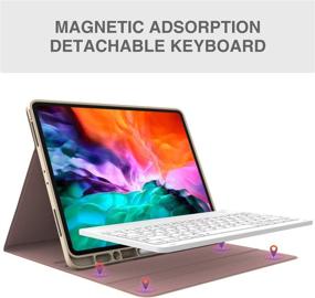 img 2 attached to 📱 CHESONA iPad Pro 12.9 inch 2021 Case with Keyboard - Wireless Detachable - Rose Gold, Pencil Holder - 5th Gen iPad Pro - Compatible with 4th/3rd Gen