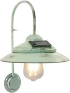 stylish and energy-efficient goodeco solar barn light: vintage industrial outdoor wall sconce lighting in retro blue логотип