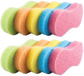 img 4 attached to 🧽 Kingopt 10 Pack Car Wash Sponges: Multi-Functional & Multi-Color Cleaning Sponges with Compressed Vacuum Packing