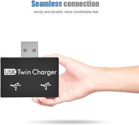 img 1 attached to 💻 Bewinner USB2.0 Hub - Small & Portable Aluminum Alloy Connection Adapter Converter Separator with Two USB Ports - Suitable for USB Docking (Black)