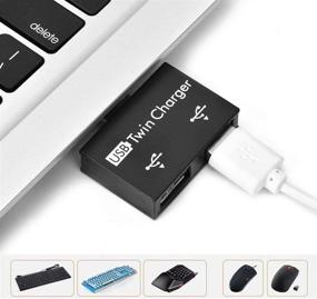 img 3 attached to 💻 Bewinner USB2.0 Hub - Small & Portable Aluminum Alloy Connection Adapter Converter Separator with Two USB Ports - Suitable for USB Docking (Black)