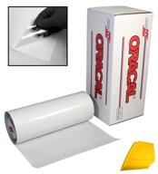 📏 transparent oracal transfer paper tape in roll with hard yellow detailer squeegee - 3ft x 12in logo
