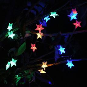 img 2 attached to 🌟 Huacenmy Outdoor Solar Star String Lights: Vibrant 30ft 50LED Multicolor Twinkle Lights for Garden Decor, Playhouse, Lawn, Patio, and Landscape - Solar Powered Lights for Christmas, Spring, Summer Parties