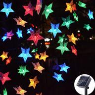 🌟 huacenmy outdoor solar star string lights: vibrant 30ft 50led multicolor twinkle lights for garden decor, playhouse, lawn, patio, and landscape - solar powered lights for christmas, spring, summer parties логотип