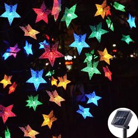 img 4 attached to 🌟 Huacenmy Outdoor Solar Star String Lights: Vibrant 30ft 50LED Multicolor Twinkle Lights for Garden Decor, Playhouse, Lawn, Patio, and Landscape - Solar Powered Lights for Christmas, Spring, Summer Parties