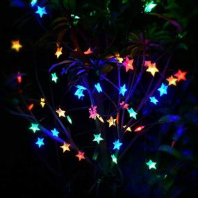 img 3 attached to 🌟 Huacenmy Outdoor Solar Star String Lights: Vibrant 30ft 50LED Multicolor Twinkle Lights for Garden Decor, Playhouse, Lawn, Patio, and Landscape - Solar Powered Lights for Christmas, Spring, Summer Parties