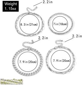 img 2 attached to Nanafast 4-6PCS Ankle Bracelets Set: Chic Gold Boho Beach Anklet Chain for Trendy Women & Girls