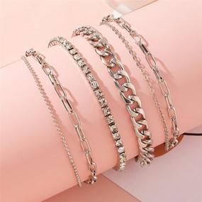 img 3 attached to Nanafast 4-6PCS Ankle Bracelets Set: Chic Gold Boho Beach Anklet Chain for Trendy Women & Girls