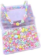 470pcs diy bead set for kids jewelry making kits - colorful acrylic crafting beads kit box with accessories, craft diy necklace bracelets for showcasing love logo