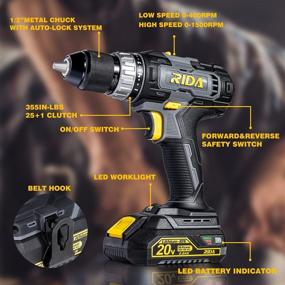 img 3 attached to RIDA Cordless Lithium Ion 0-1500RPM Industrial Power 🔧 & Hand Tools: The Ultimate Accessories for Efficiency and Versatility