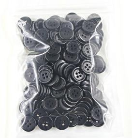 img 2 attached to 🧵 Pack of 200 Pcs Leekayer Flatback Resin Black Buttons, 5/8 inch (15mm), Ideal for Sewing and DIY Crafts