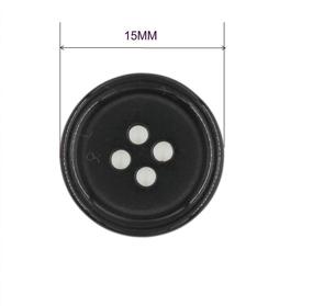 img 1 attached to 🧵 Pack of 200 Pcs Leekayer Flatback Resin Black Buttons, 5/8 inch (15mm), Ideal for Sewing and DIY Crafts