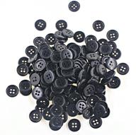 🧵 pack of 200 pcs leekayer flatback resin black buttons, 5/8 inch (15mm), ideal for sewing and diy crafts logo