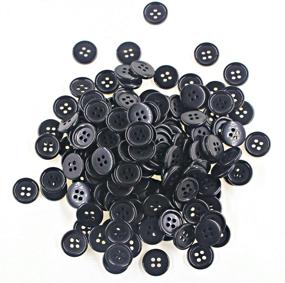 img 3 attached to 🧵 Pack of 200 Pcs Leekayer Flatback Resin Black Buttons, 5/8 inch (15mm), Ideal for Sewing and DIY Crafts