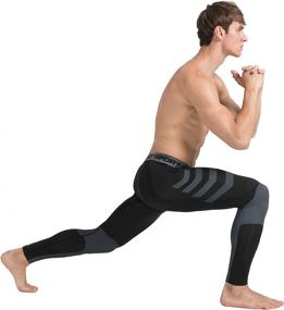 img 1 attached to 🏃 AMZSPORT Men's Compression Pants: 1 or 3 Pack of Cool Dry Base Layer for All-Season Sports & Running