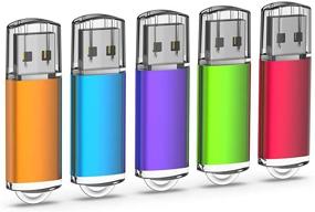 img 4 attached to 💾 JUANWE 5 Pack 32GB USB Flash Drive | Protective Cap | LED Indicative Design | Memory Stick for Computer/Laptop/External Storage