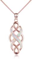 🍀 ireland-inspired yfn celtic knot opal pendant: infinity love sterling silver cz necklace (18") logo