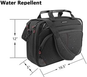 img 1 attached to 🎒 KROSER 15.6 Inch Laptop Bag - Briefcase Messenger Bag Water Repellent Computer Case with RFID Pockets - Durable Tablet Sleeve for Business/College - Black/Red - Ideal for Women and Men