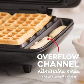 img 2 attached to 🧇 DASH Aqua Belgian Waffle Maker - No-Drip Waffle Iron with 1200W for Waffles, Hash Browns, or Easy Breakfast, Lunch, & Snacks. Non-Stick, Mess-Free Sides, and Convenient Cleaning.