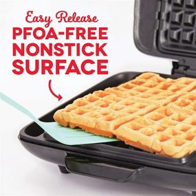 img 1 attached to 🧇 DASH Aqua Belgian Waffle Maker - No-Drip Waffle Iron with 1200W for Waffles, Hash Browns, or Easy Breakfast, Lunch, & Snacks. Non-Stick, Mess-Free Sides, and Convenient Cleaning.