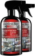 🧽 barry's restore it all products - stainless steel rescue (twin pack) for enhanced stainless steel maintenance! effortlessly eliminate: sticky residue, smudges, grease, and much more! logo