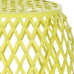 img 2 attached to Safavieh Home Collection Lydia Steelworks Iron Stripes Stool - Yellow Matte