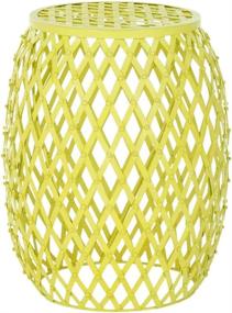 img 3 attached to Safavieh Home Collection Lydia Steelworks Iron Stripes Stool - Yellow Matte