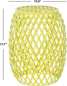 img 1 attached to Safavieh Home Collection Lydia Steelworks Iron Stripes Stool - Yellow Matte