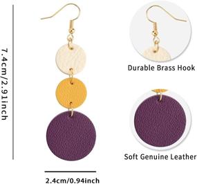 img 3 attached to 👂 Genuine Leather Teardrop Earrings: Lightweight Fashion Gift for Women and Girls