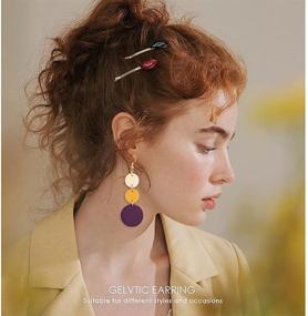 img 2 attached to 👂 Genuine Leather Teardrop Earrings: Lightweight Fashion Gift for Women and Girls