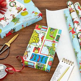 img 3 attached to 🎁 Hallmark Grinch Wrapping Paper for Kids (3 Rolls: 105 Sq. Ft. Total) - Christmas Themes: Blue Tiles, White Snowflakes, Cindy Lou Who, Max