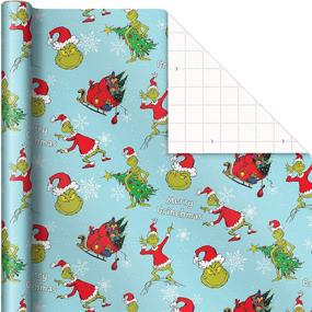 img 1 attached to 🎁 Hallmark Grinch Wrapping Paper for Kids (3 Rolls: 105 Sq. Ft. Total) - Christmas Themes: Blue Tiles, White Snowflakes, Cindy Lou Who, Max