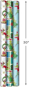 img 2 attached to 🎁 Hallmark Grinch Wrapping Paper for Kids (3 Rolls: 105 Sq. Ft. Total) - Christmas Themes: Blue Tiles, White Snowflakes, Cindy Lou Who, Max