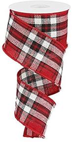 img 2 attached to 🎀 Vibrant Plaid Woven Edge Ribbon - 2.5" x 10 Yards - Red, Black, White - Premium Quality!